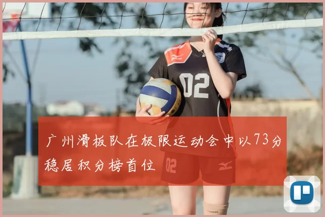 广州滑板队在极限运动会中以73分稳居积分榜首位